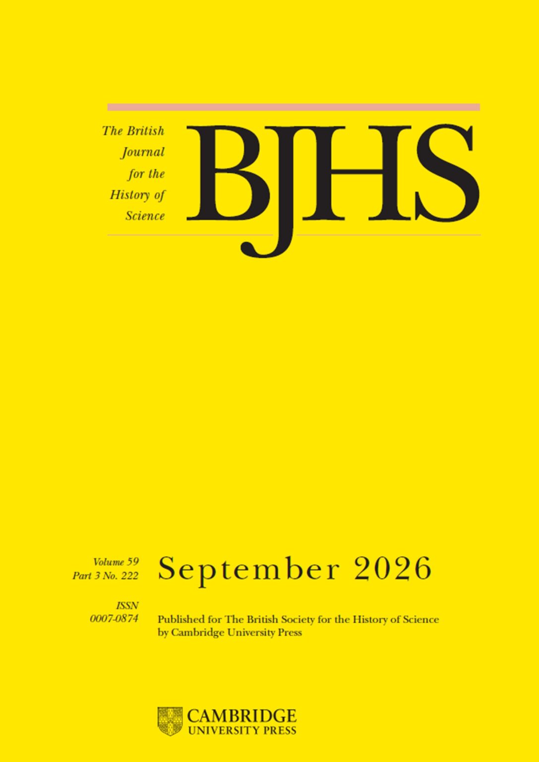 BJHS September 2026 issue is out!